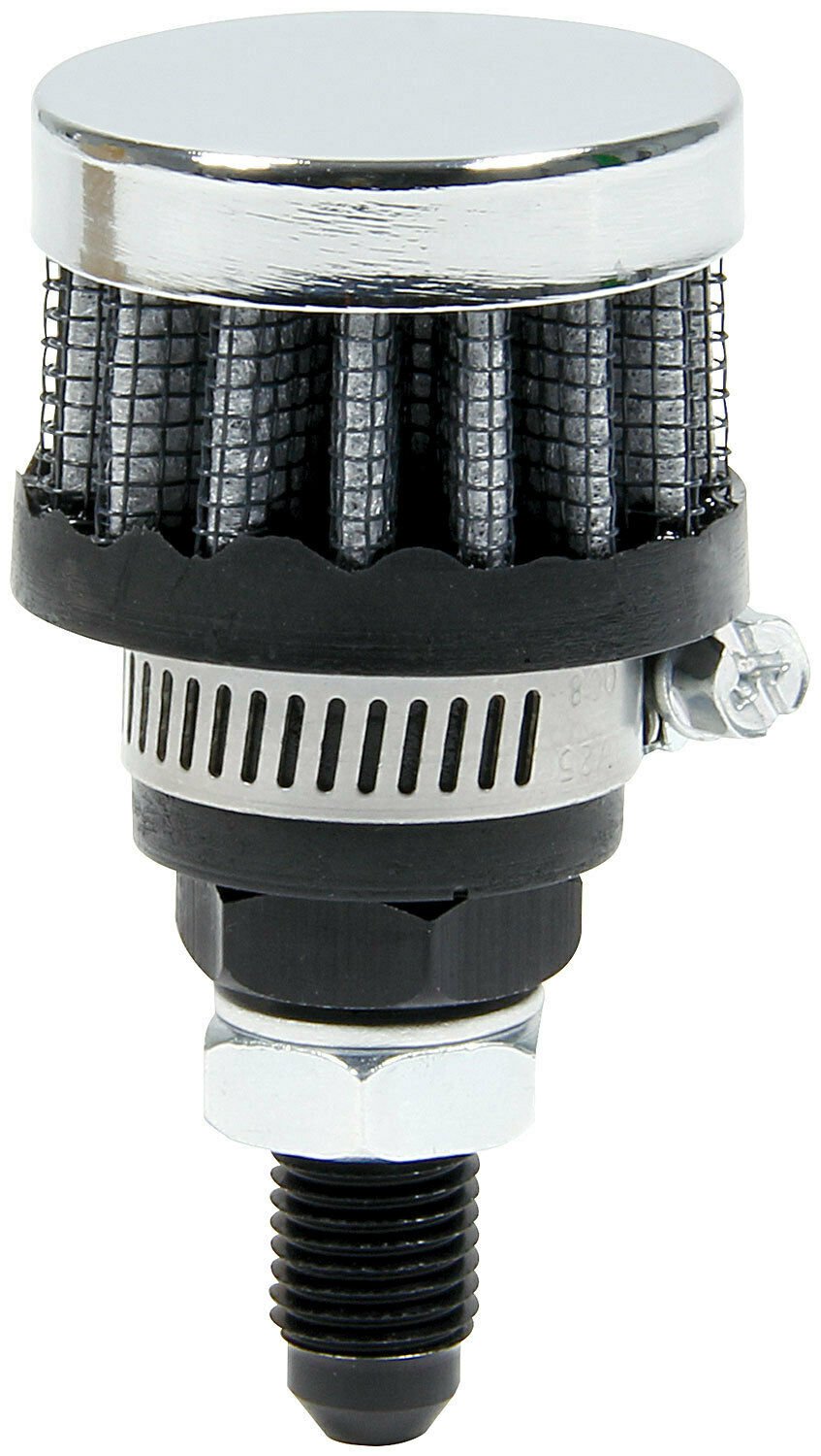 Allstar 36145 Round Mini Compact Breather Reusable Screw-in Style 4AN Tube
