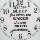 WALL CLOCK-LET HER SLEEP-NURSERY DECOR