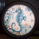 WALL CLOCK 9" "SEAHORSE" -BATTERY OPERATED