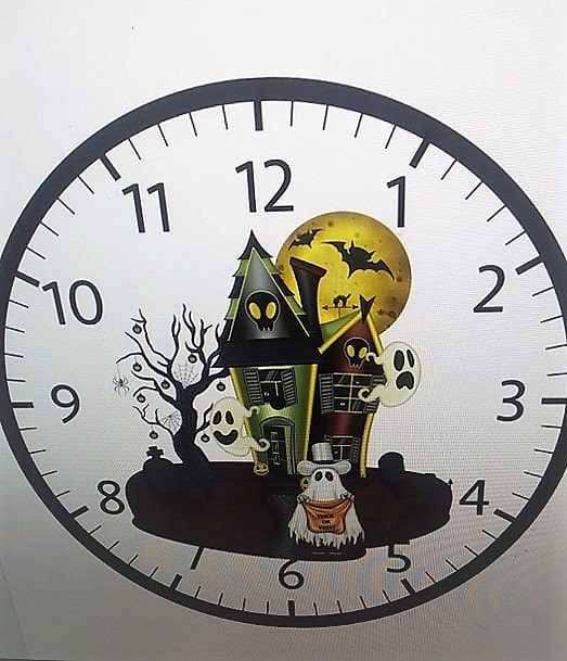 WALL CLOCK 9" "HALLOWEEN CLOCK" -BATTERY OPERATED