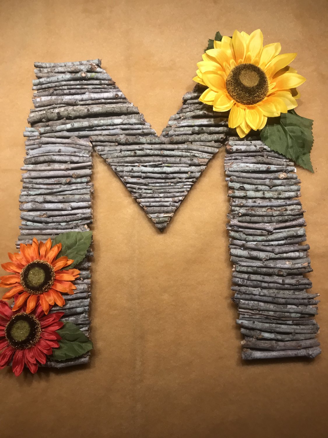 Wood Monogram Letter "M"