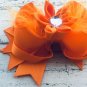 3 Stacked Hair Bows With Feathers Fall Colors Girls
