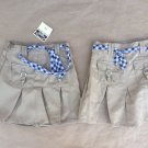 New Girls Carters School Uniform Skirts Size 10 Khaki Set of 2