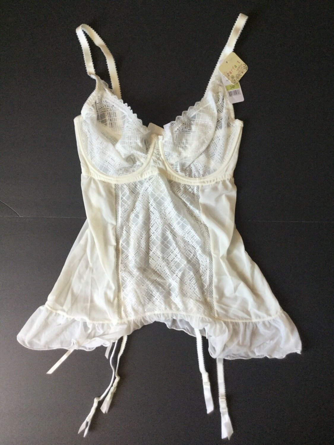 New Parfait By Affinitas Florence Babydoll Pear White 34F Style 4408