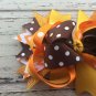 5 Handmade Pinwheel And Stacked Bows Orange Brown Fall Colors Toddler