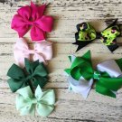 NEW HANDMADE BOWS TODDLER GIRL BABY PINWHEEL BOWS STACKED BOWS PINK GREEN BLACK
