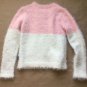 PRE OWNED GIRLS DKNY PULLOVER SWEATER SIZE 6 PINK WHITE