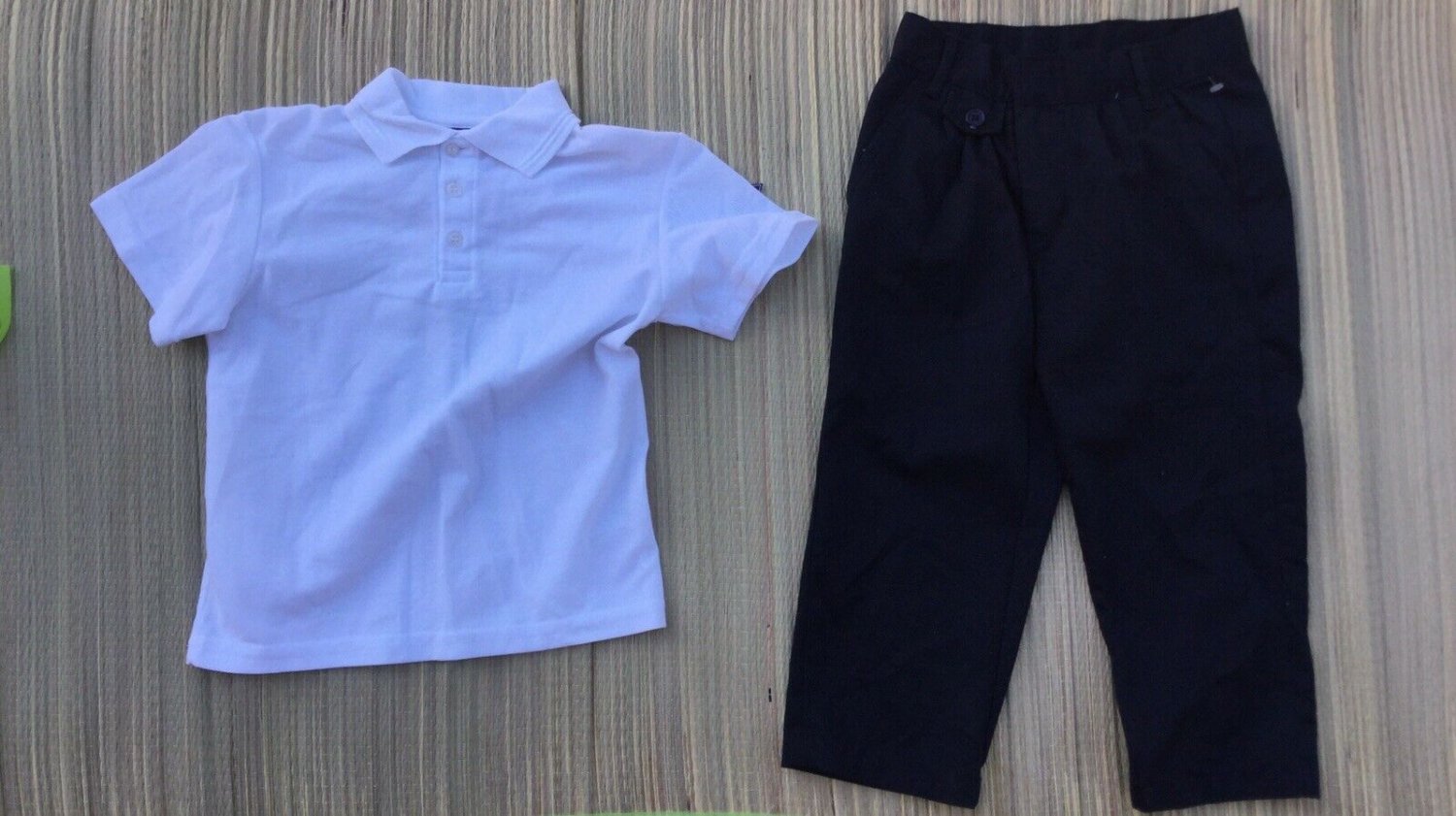 NWT Cambridge Classics School Uniform Set Size 6 White Polo Shirt Navy Pants Boy