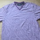 CHERESKIN V NECK MENS SHIRT XL STRIPED PURPLE NEW WITHOUT TAGS