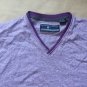 CHERESKIN V NECK MENS SHIRT XL STRIPED PURPLE NEW WITHOUT TAGS