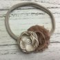 New Handmade Headbands Brown Shabby Mustard Yellow Sage Flowers Nylon Headband
