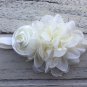New Handmade Ivory Headbands Preemie, Baby And Toddler. For Special Occasion