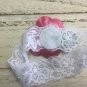 3 New Lace Handmade Headbands Newborn Flower Baby Pink Mauve Photo Prop
