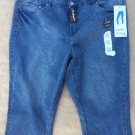 New Michael F. Plus Denim Capri Blue 22W