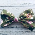 New Handmade Sage Green  Hair Bow Spring Flowers Girls