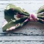 New Handmade Sage Green Hair Bow Spring Flowers Girls