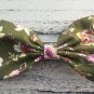 New Handmade Sage Green Hair Bow Spring Flowers Girls