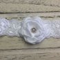 3 New Handmade Headbands White Teal Black Flowers Toddler Special Occasion