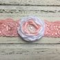 3 New Handmade Headbands Burnt Edge Peach Pink Gold Flowers Pink Lace Headband