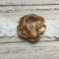 3 New Handmade Headbands Burnt Edge Peach Pink Gold Flowers Pink Lace Headband