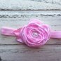 3 New Handmade Headband Burnt Edge Lace Lavander Peach Pink Lace Baby Photo Prop