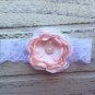 3 New Handmade Headband Burnt Edge Lace Lavander Peach Pink Lace Baby Photo Prop