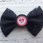 6 New Handmade Lace Bows With Bottle Caps Minnie Mouse Black Red White