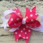 5 New Handmade Bows Baby Toddler Pink Polka Dot White Fushia Mauve