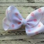 5 New Handmade Bows Baby Toddler Pink Polka Dot White Fushia Mauve