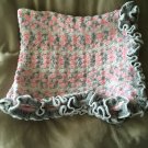 Baby Blanket set Crochet. Pink Flannel