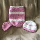 Baby Cocoon Crochet Pink Stripe
