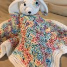 Security blanket Lovey Crochet Primary Rainbow Puppy