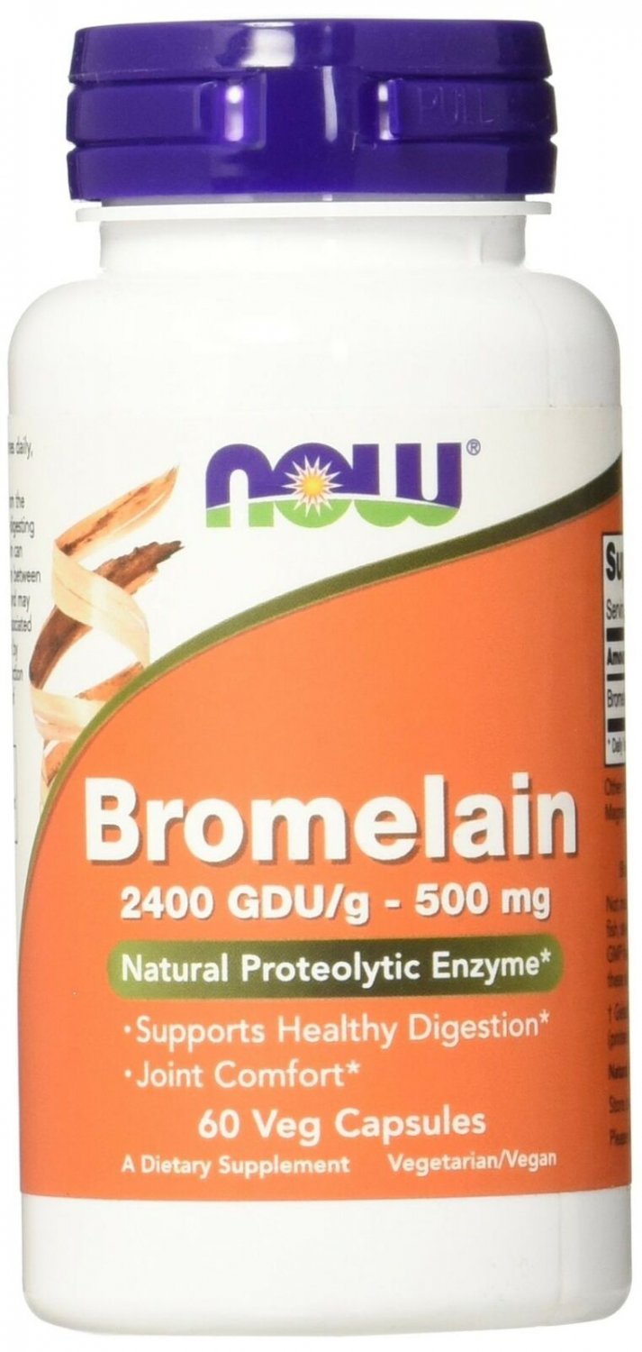 NOW Supplements, Bromelain (Natural Proteolytic Enzyme) with 2400 GDU, 500mg,...
