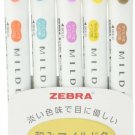 Zebra MILD LINER, Double Sided Highlighter, Refined Color, 5 Set (WKT7-5C-RC)