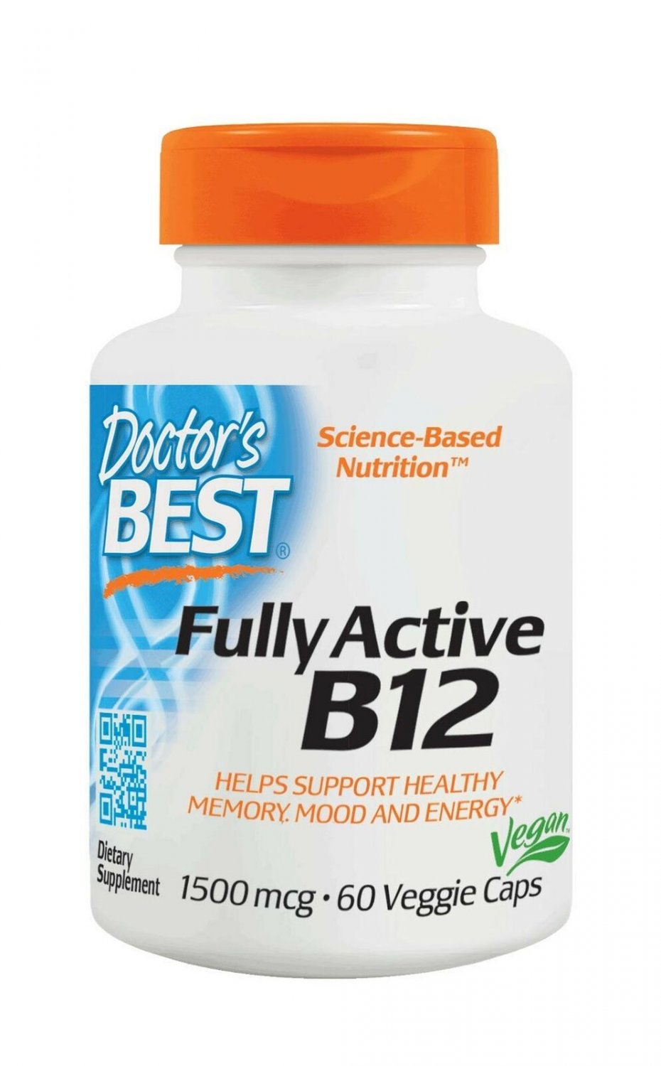 Doctor's Best Fully Active B12 1500 mcg, Non-GMO, Vegan, Gluten Free, Support...