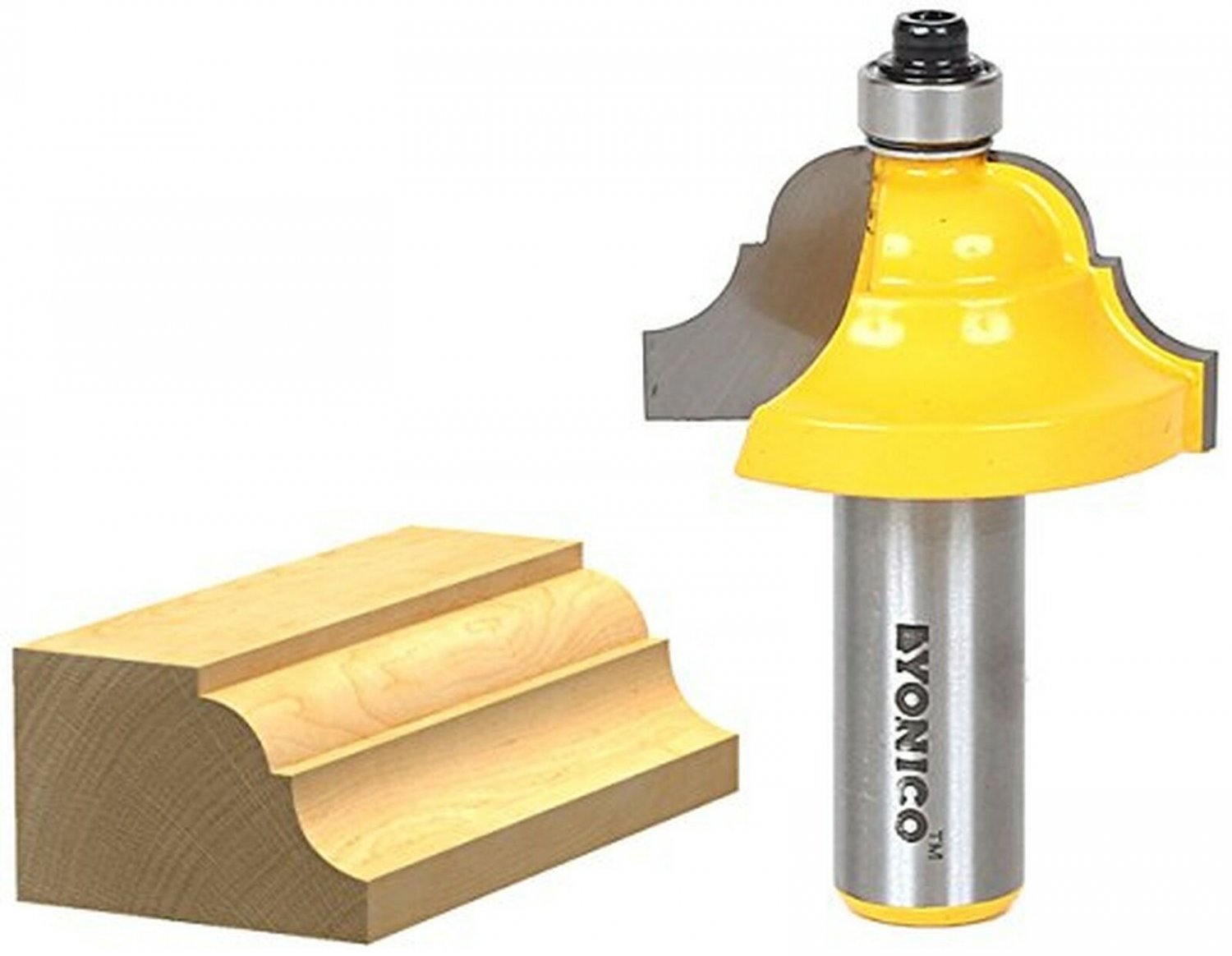 Yonico 13124 Double Roman Ogee Edging Router Bit Large 1/2-Inch Shank
