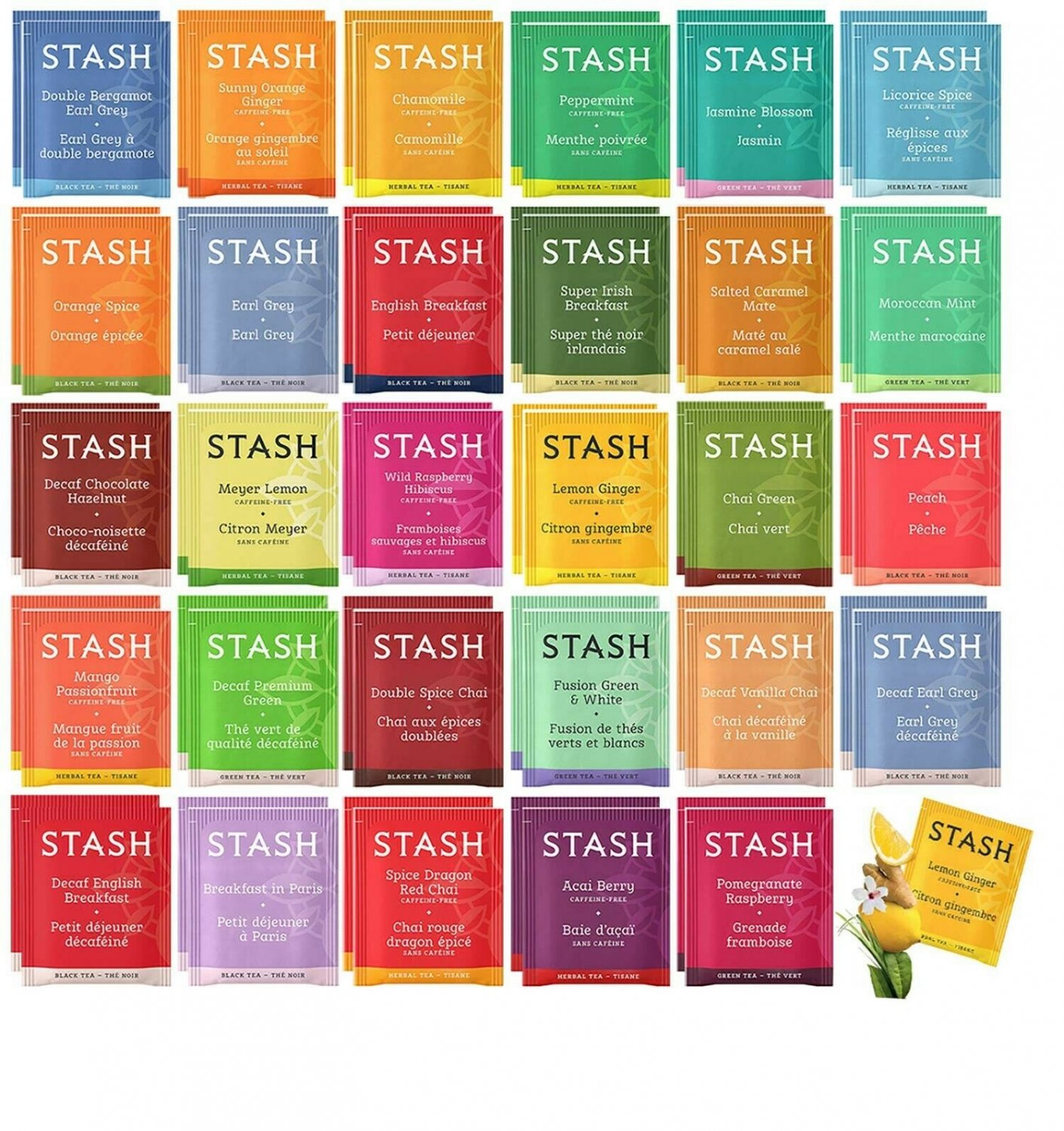 Stash Tea Bags Sampler Assortment Box - 52 COUNT - Perfect Variety Pack Gift ...