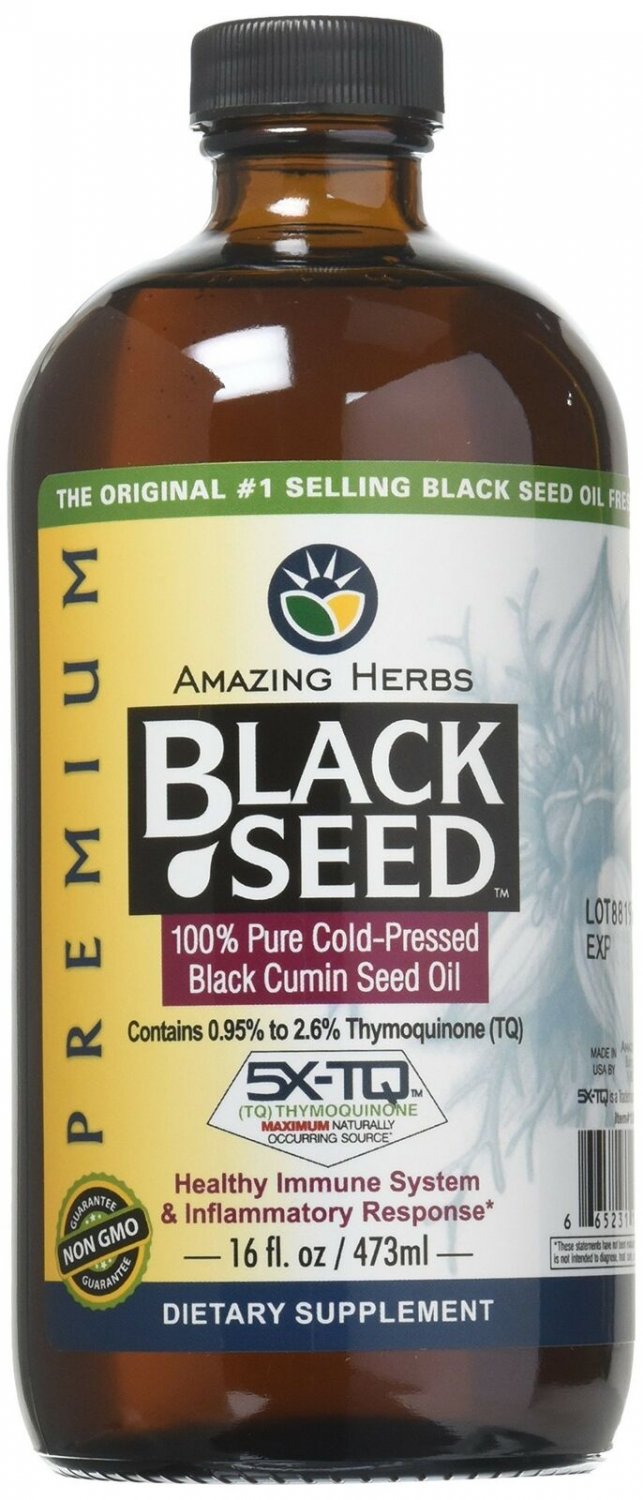 Amazing Herbs Cold-Pressed Black Seed Oil - 16oz 16 Fl. Oz (Pack of 1)