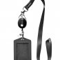 ID Card Case + Heavy Duty Lanyard (Black) + Badge Holder Retractable Reel Car...