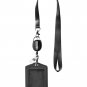 ID Card Case + Heavy Duty Lanyard (Black) + Badge Holder Retractable Reel Car...
