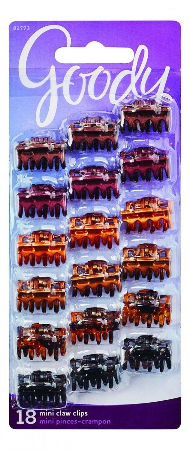 Goody Women's Classics Mini Bow Tie Claw Clip, 18 Count 18 Count (Pack of 1)