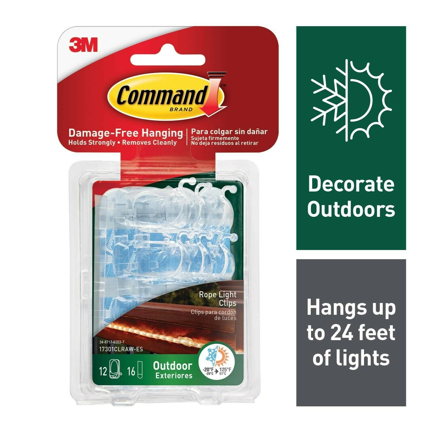 Command Outdoor Rope Light Clips, Clear (17301CLRAW-ES) 1