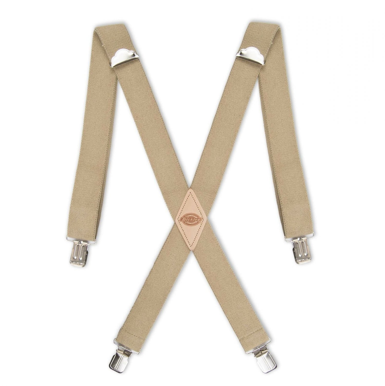 Dickies Men's 1-1/2 Solid Straight Clip Suspender Beige One Size