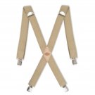 Dickies Men's 1-1/2 Solid Straight Clip Suspender Beige One Size