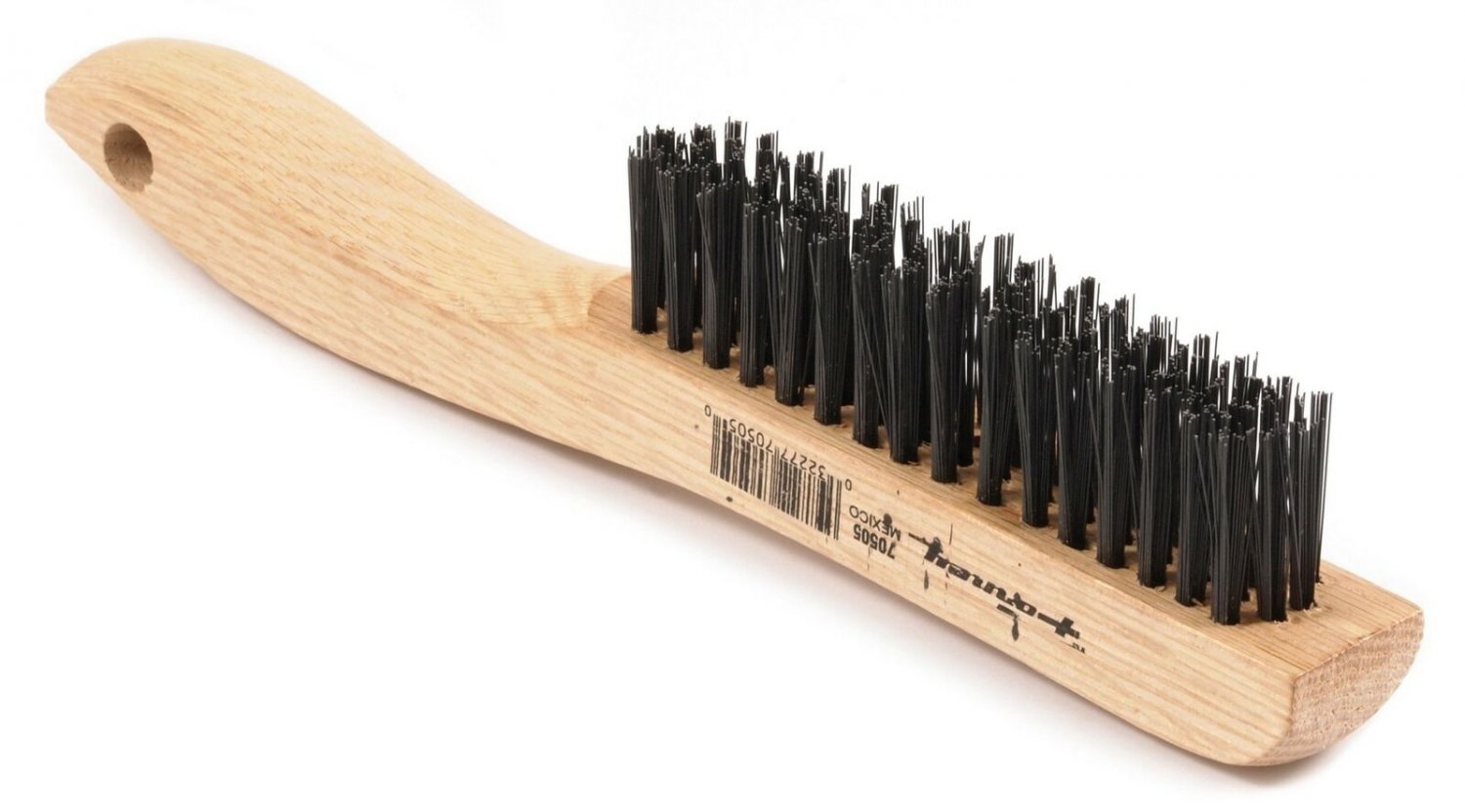 Forney 70505 Wire Scratch Brush, Carbon Steel with Wood Shoe Handle, 10-1/4-I...