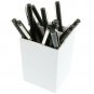 JAM PAPER Plastic Pen Holder - White - Desktop Pencil Cup - Sold Individually