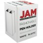 JAM PAPER Plastic Pen Holder - White - Desktop Pencil Cup - Sold Individually