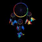 Caught Dreams Dream Catcher ~ Traditional Handcrafted Rainbow with Feathers 8...