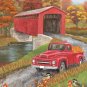 Autumn Bridge Garden Flag Fall Pickup Truck Covered Bridge 12.5" x 18"