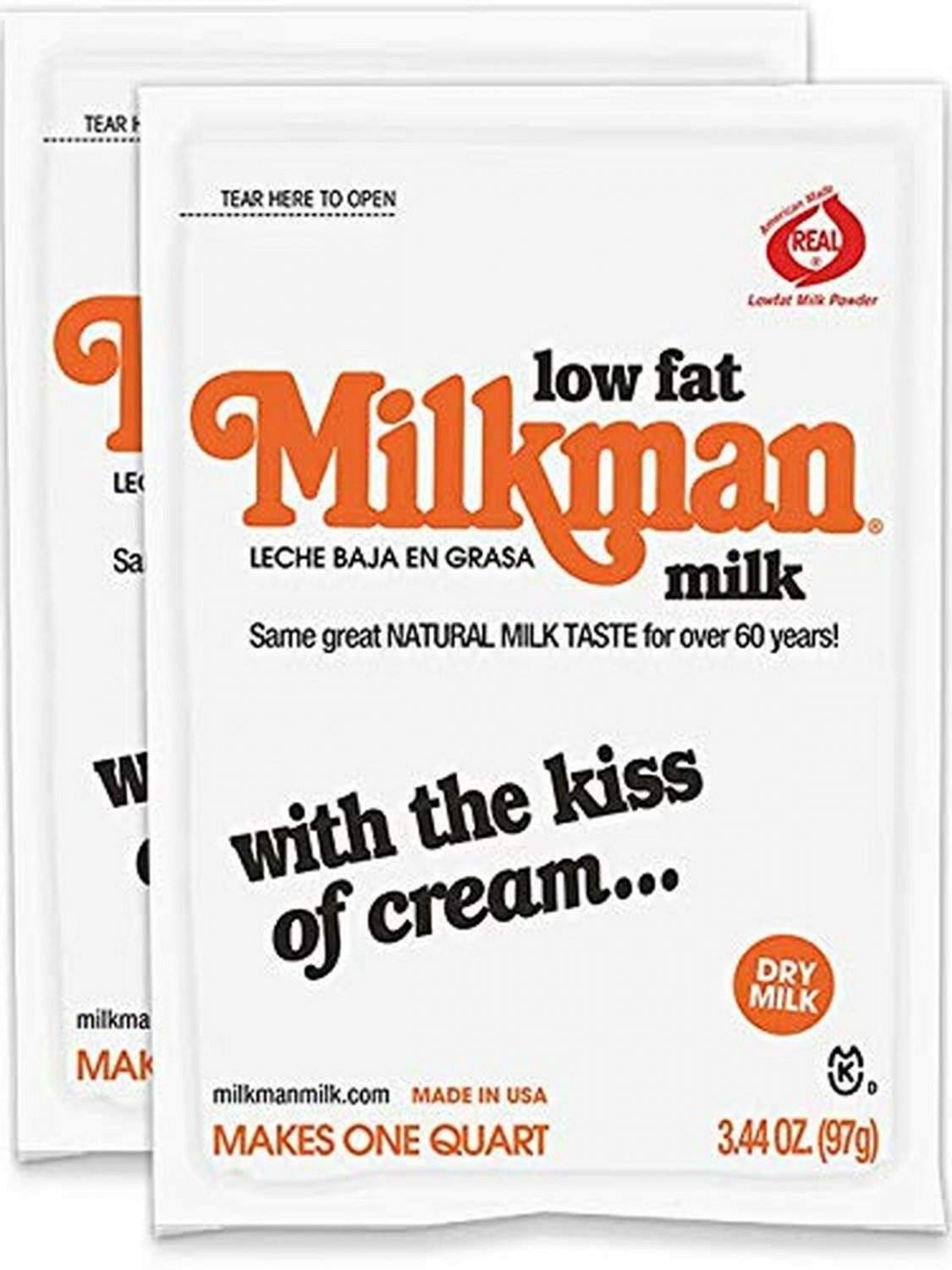 Milkman Instant Low Fat Dry Powdered Milk - 2 Quarts (6.88 Oz) GMO Free